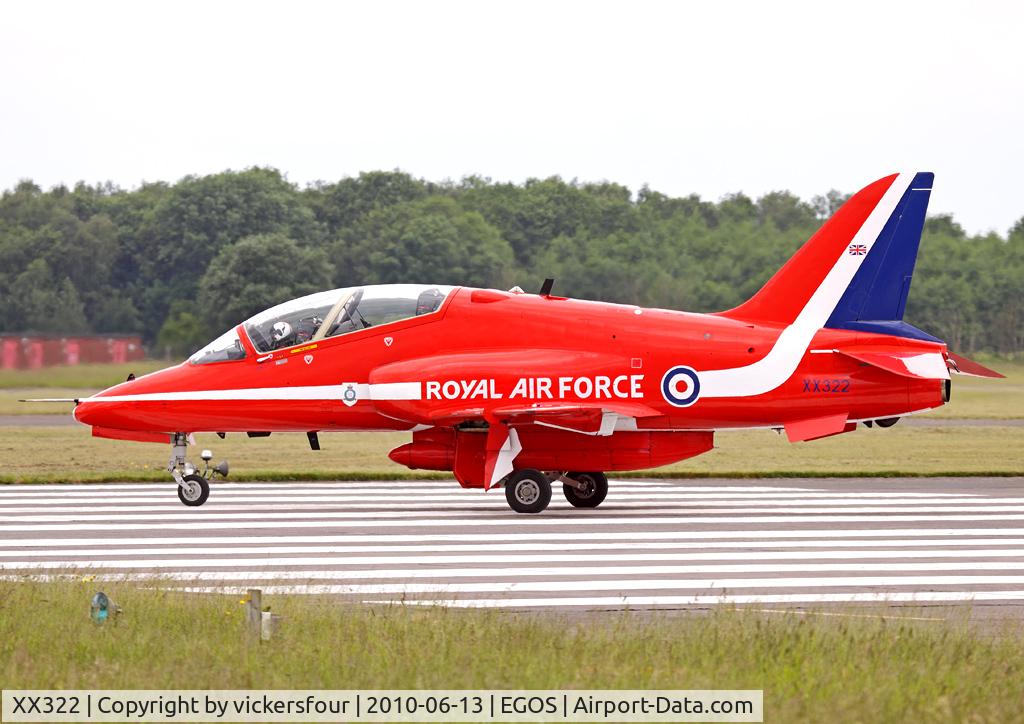 XX322, 1980 Hawker Siddeley Hawk T.1A C/N 165/312147, Royal Air Force. Operated by RAFAT. XX322 is new to the team this year.