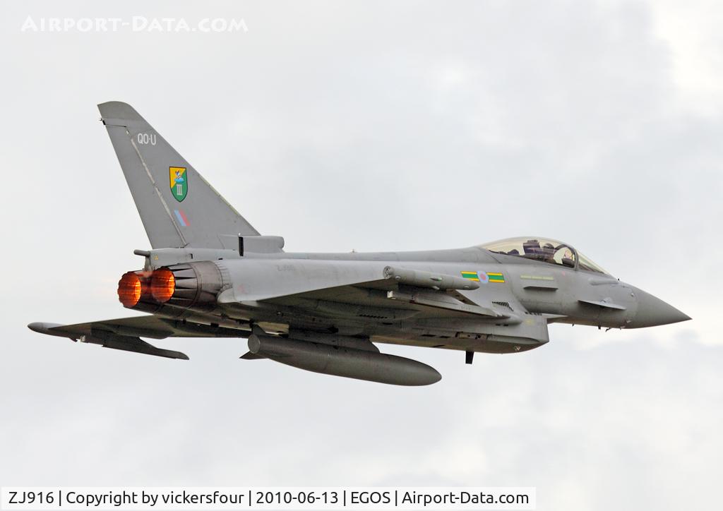ZJ916, 2005 Eurofighter EF-2000 Typhoon FGR4 C/N 0057/BS007, Royal Air Force Typhoon FGR4 (c/n BS007). Operated by 3 Squadron, coded 'QO-U'.