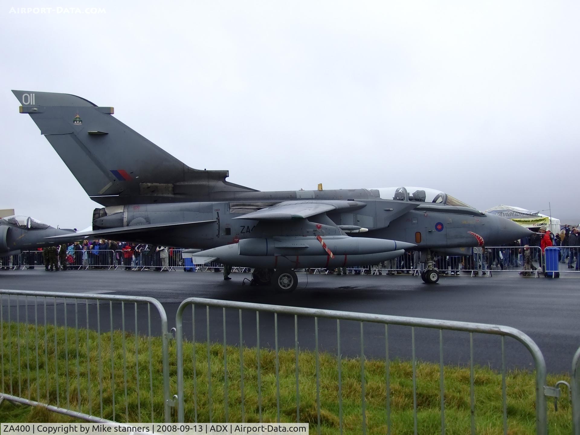 ZA400, 1982 Panavia Tornado GR.4A C/N 204/BS067/3099, a well loaded 15(R)sqn Tornado GR.4A Carrying 2x 330 gal wing tanks,BOZ-107 Chaff/flare pod,skyshadow ECM Pod,a practice bomb carrier,2x AIM-9 Sidewinder training rounds and a TIALD Laser designator pod