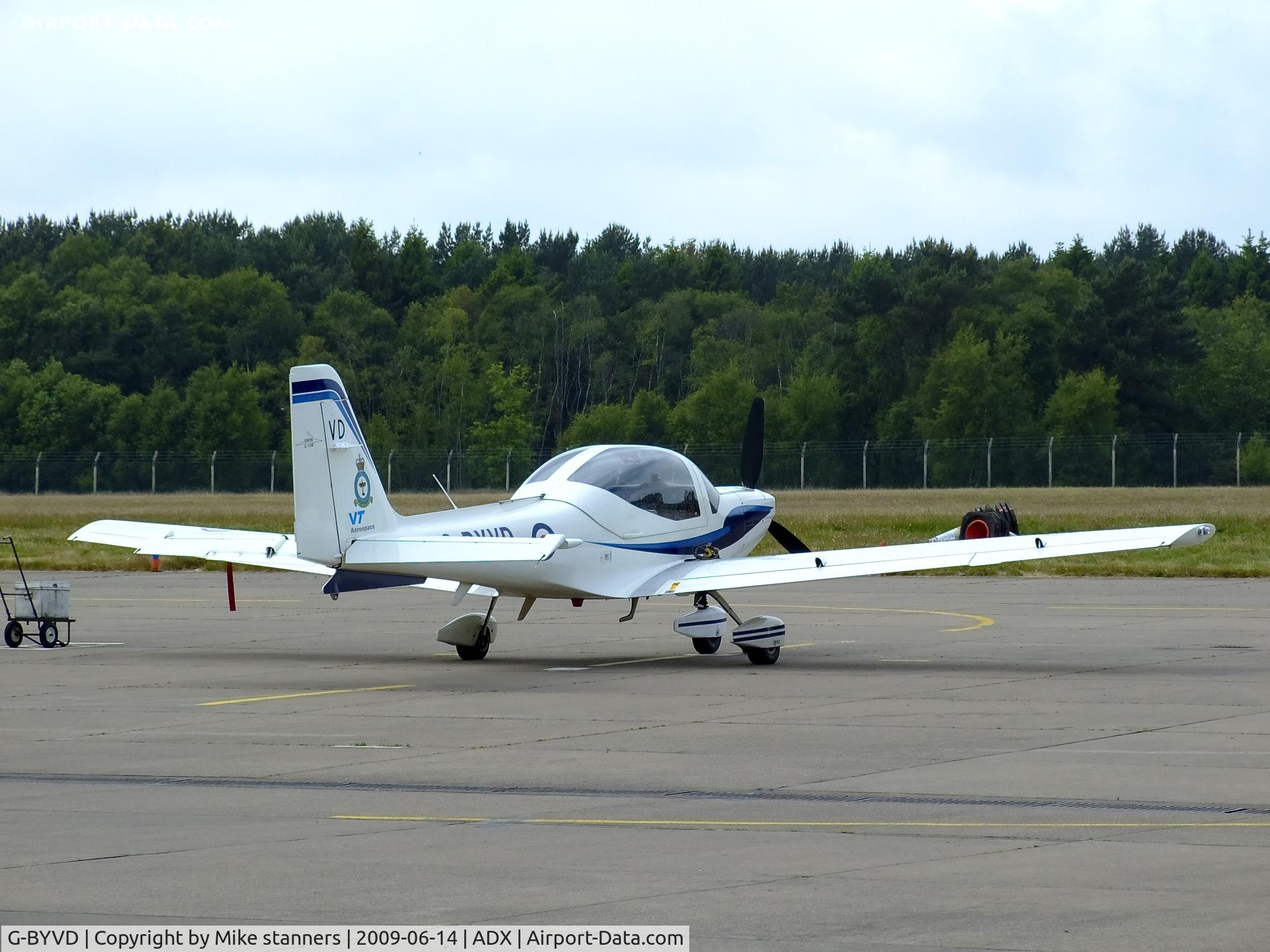 G-BYVD, 2000 Grob G-115E Tutor T1 C/N 82114/E, 1EFTS/12AEF Tutor on the flightline at its home base