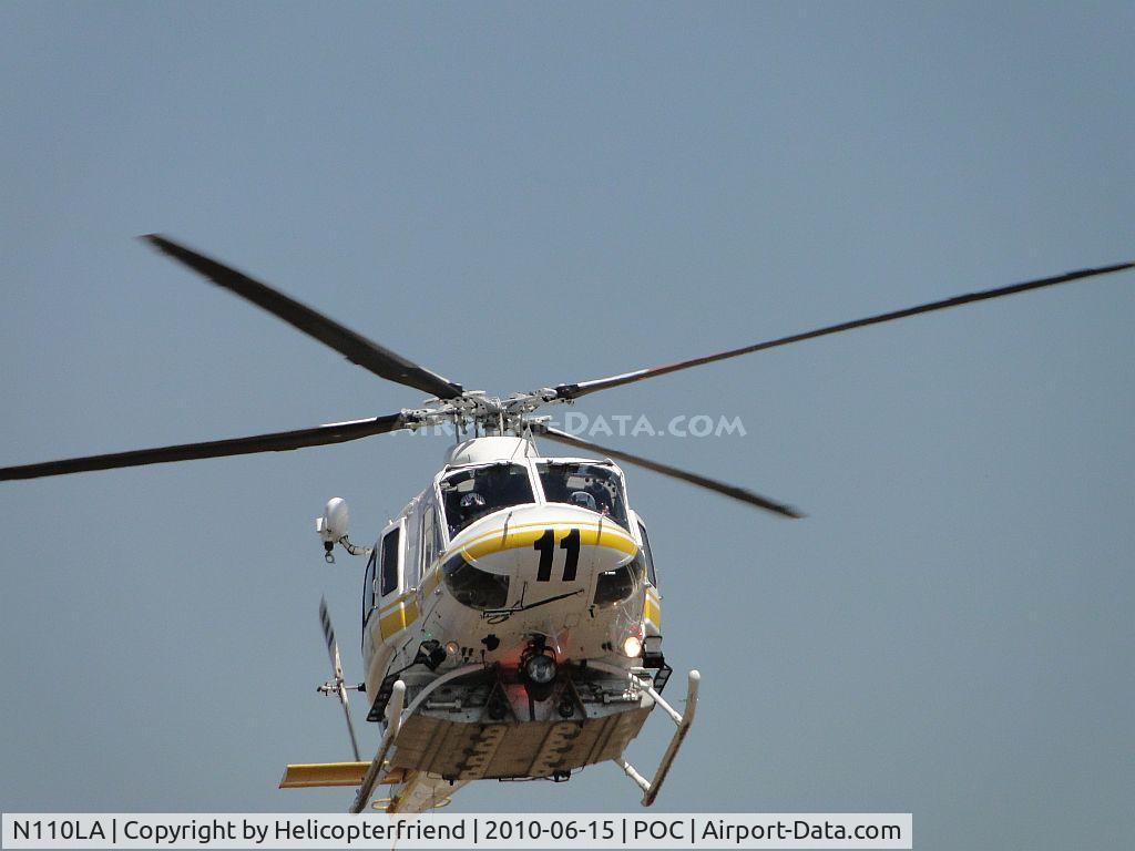 N110LA, 2005 Bell 412EP C/N 36392, Inbound to LACO Fire Helipad