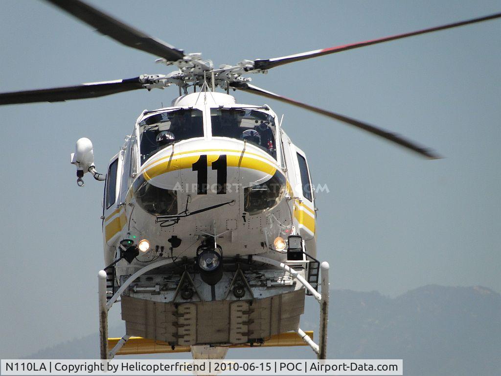 N110LA, 2005 Bell 412EP C/N 36392, Getting ready to turn left and settle down on pad