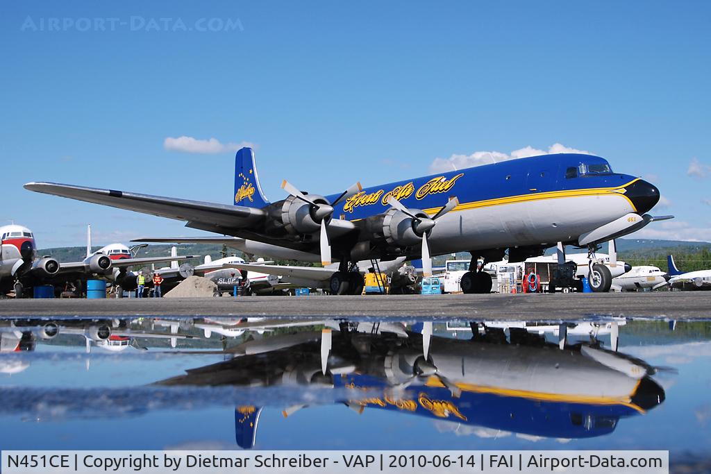 N451CE, 1953 Douglas R6D-1 (DC-6A) C/N 43712, Everts Air Fuel Douglas DC6 - reflection
