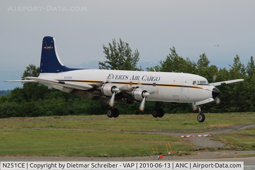 N251CE, 1953 Douglas C-118A Liftmaster (DC-6A) C/N 44612, Everts AIr Cargo Douglas DC6