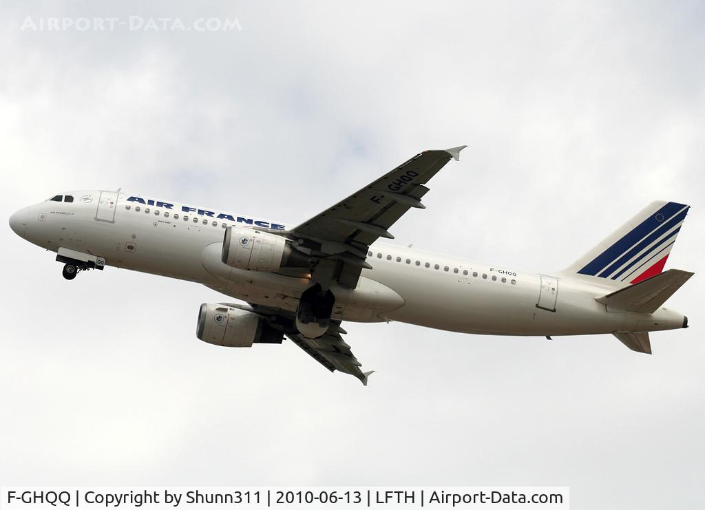 F-GHQQ, 1992 Airbus A320-211 C/N 0352, Taking off rwy 23
