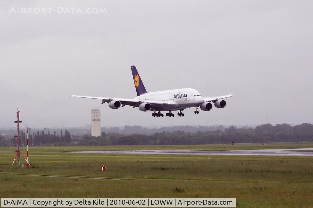 D-AIMA, 2010 Airbus A380-841 C/N 038, first Visit in Vienna
