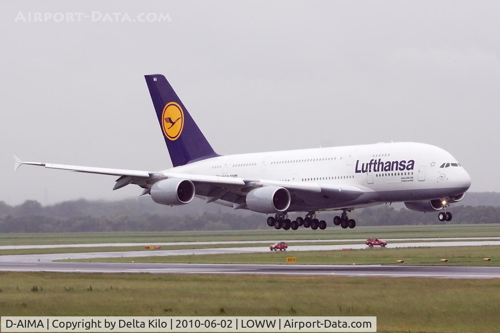 D-AIMA, 2010 Airbus A380-841 C/N 038, first Visit in Vienna