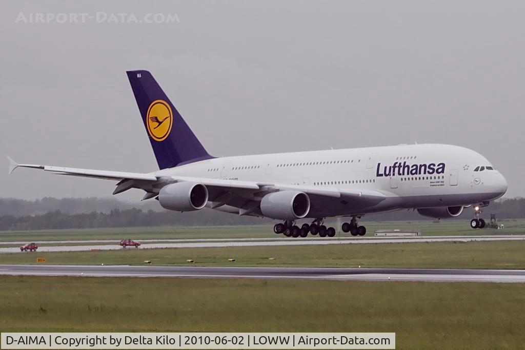 D-AIMA, 2010 Airbus A380-841 C/N 038, first Visit in Vienna