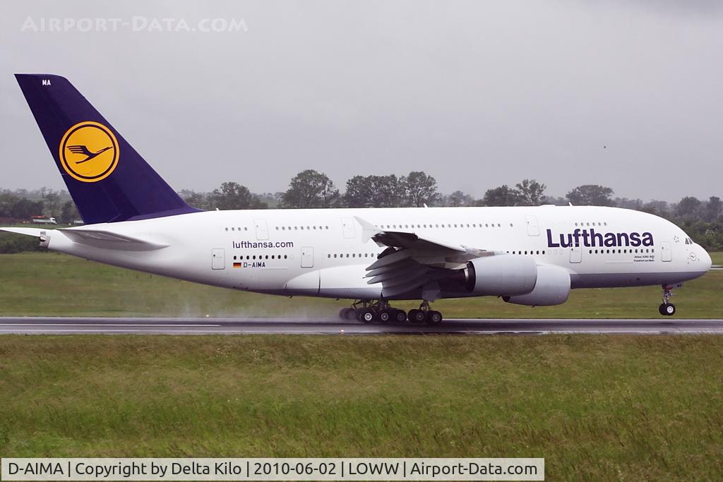 D-AIMA, 2010 Airbus A380-841 C/N 038, first Visit in Vienna