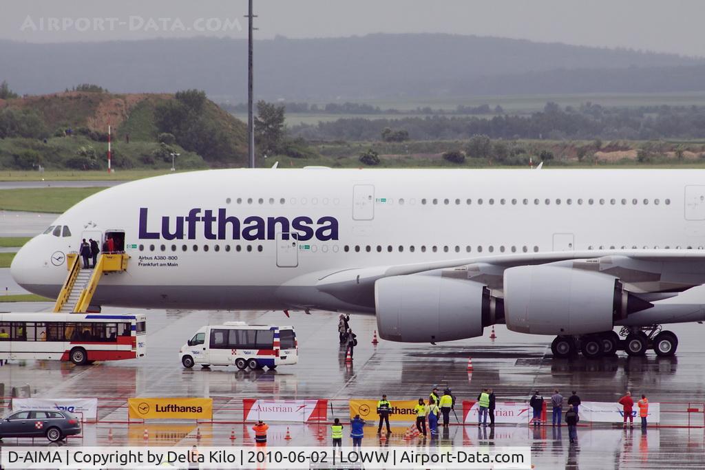 D-AIMA, 2010 Airbus A380-841 C/N 038, first Visit in Vienna