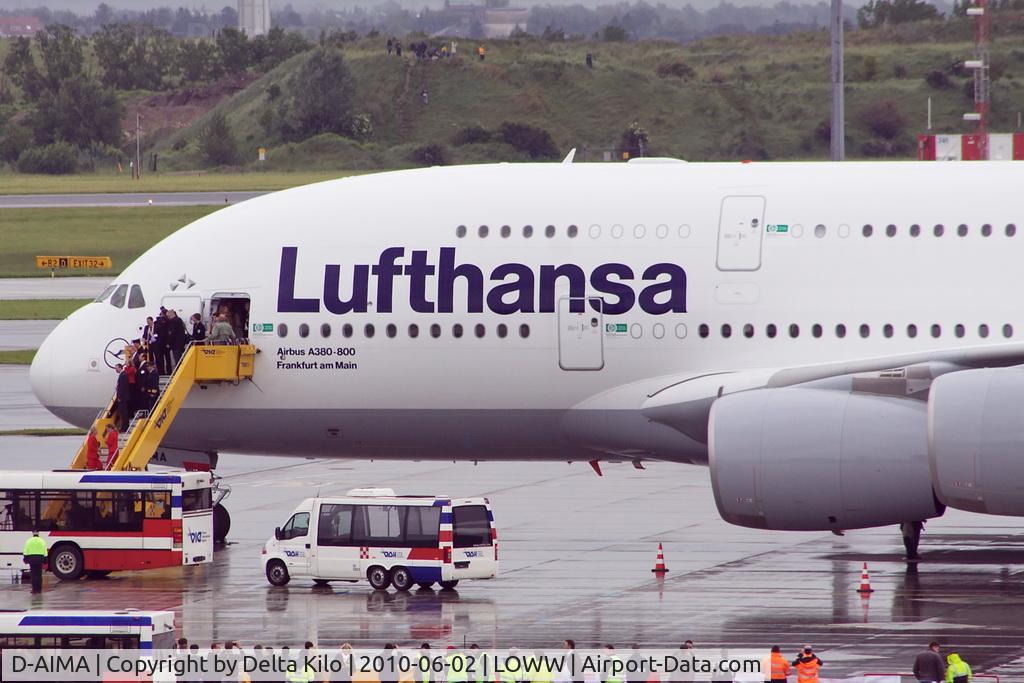 D-AIMA, 2010 Airbus A380-841 C/N 038, first Visit in Vienna
