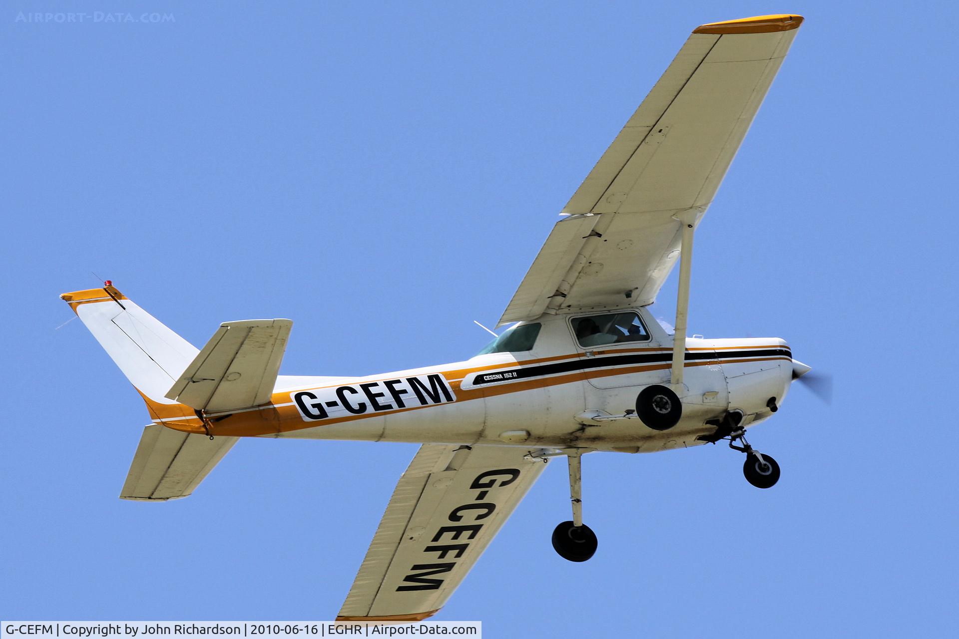 G-CEFM, 1980 Cessna 152 C/N 152-84357, Departing Goodwood