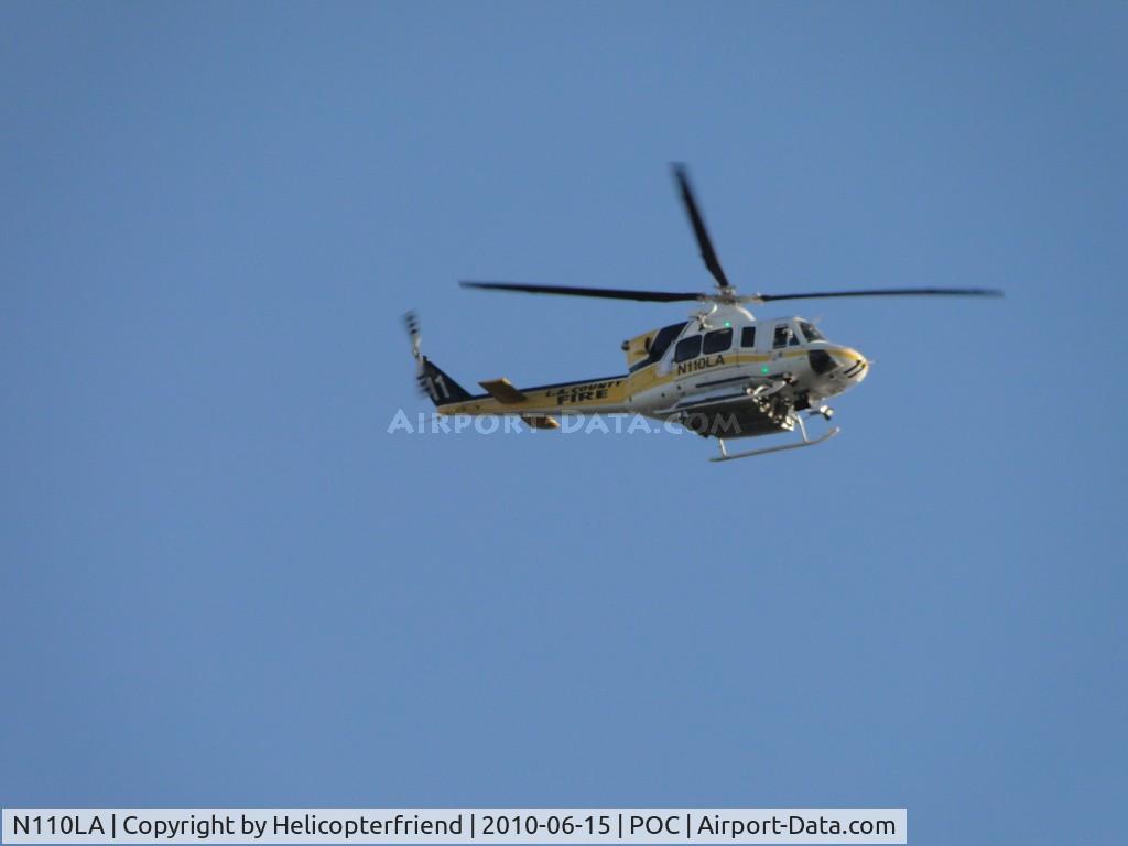 N110LA, 2005 Bell 412EP C/N 36392, On Base Leg from 1 mile or more south of Brackett