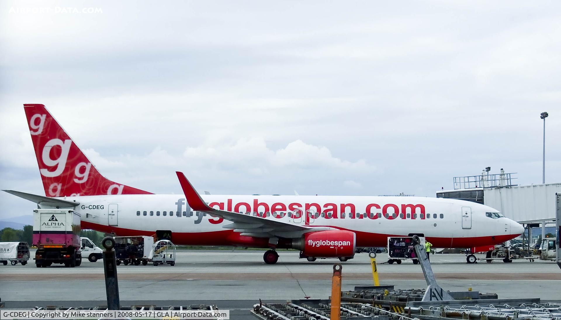 G-CDEG, 2005 Boeing 737-8BK C/N 33022, globespan B737 At glasgow airport