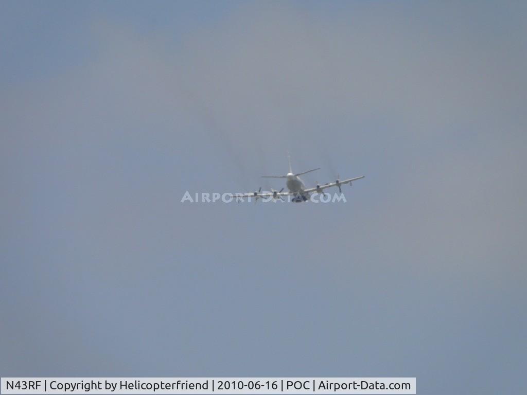 N43RF, Lockheed WP-3D Orion C/N 285A-5633, Passing over Brackett north/west bound