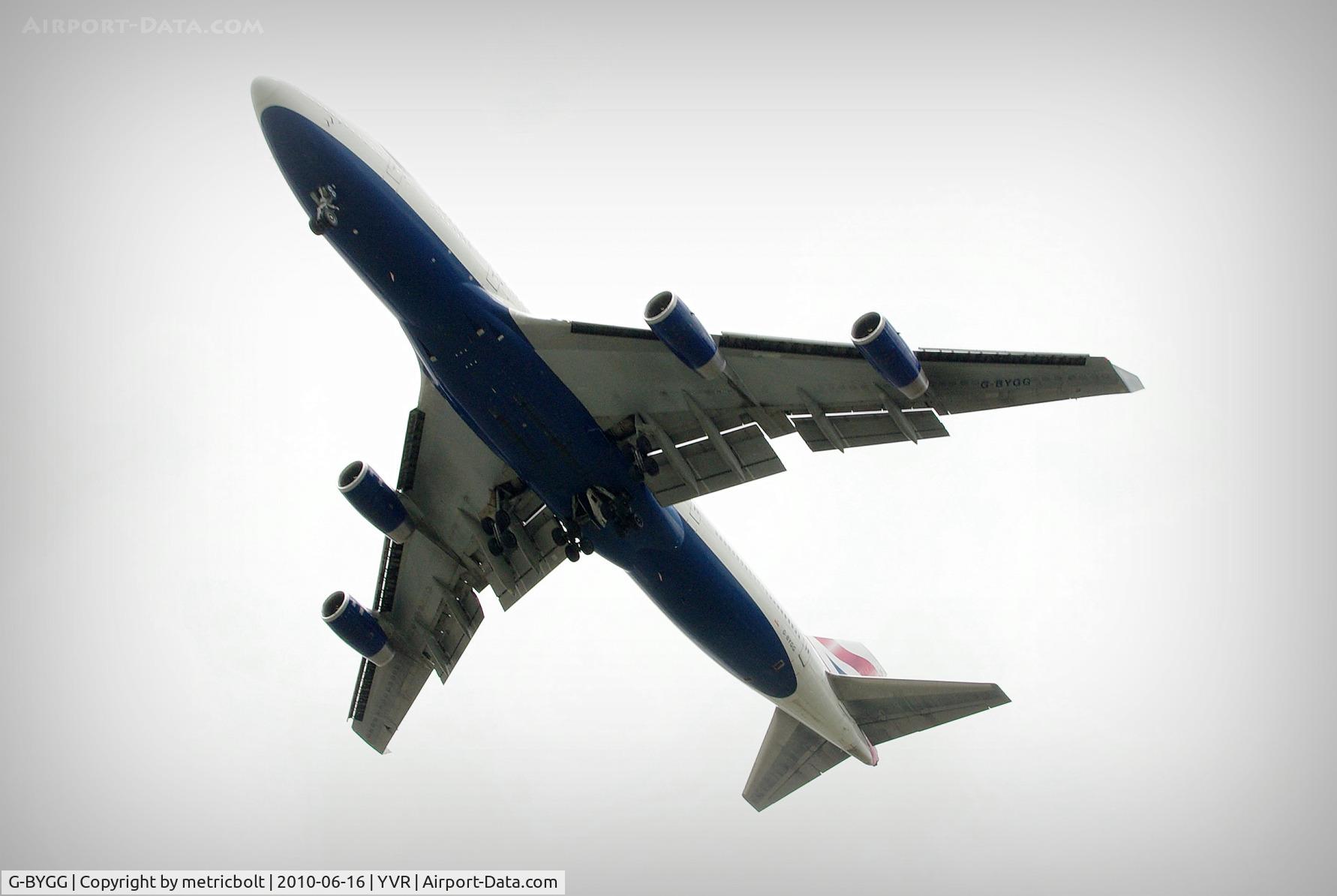 G-BYGG, 1999 Boeing 747-436 C/N 28859, Landing at YVR