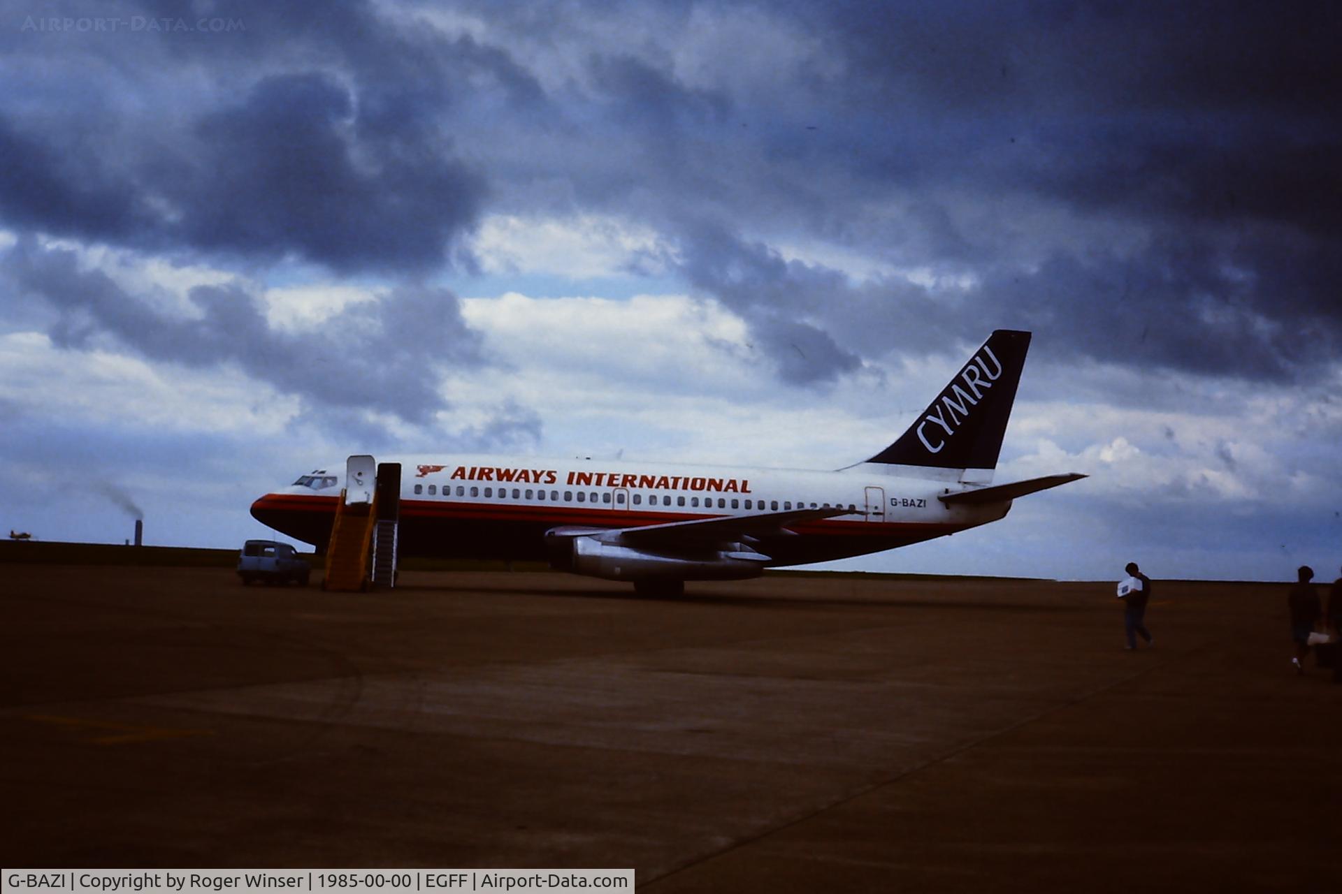 G-BAZI, 1974 Boeing 737-204 C/N 20808, Operated by Cardiff based Airways International Cymru in 1985