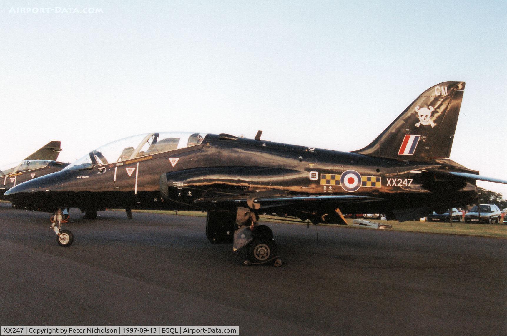 XX247, 1978 Hawker Siddeley Hawk T.1A C/N 083/312083, Hawk T.1A, callsign Archer 2, of 100 Squadron based at RAF Leeming on display at the 1997 RAF Leuchars Airshow.