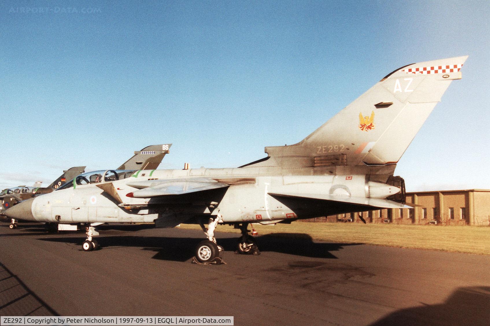 ZE292, 1987 Panavia Tornado F.3 C/N AS038/626/3279, Tornado F.3, callsign CBY 08, of 56[Reserve] Squadron at RAF Coningsby on display at the 1997 RAF Leuchars Airshow.