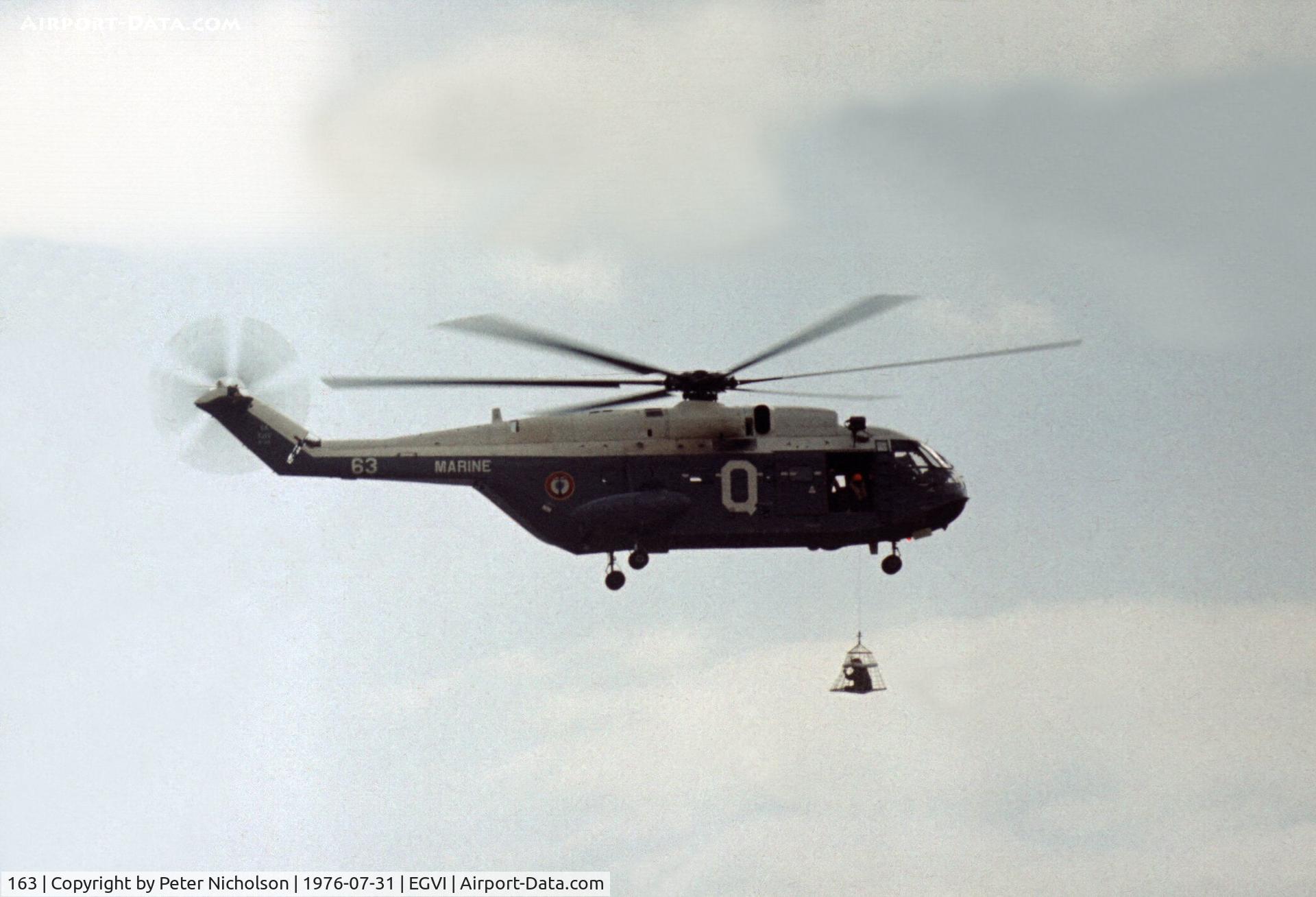 163, 1974 Aérospatiale SA-321G Super Frelon C/N 163, Super Frelon of Aeronavale's 32 Flotille displayed at the 1976 Intnl Air Tattoo at RAF Greenham Common.
