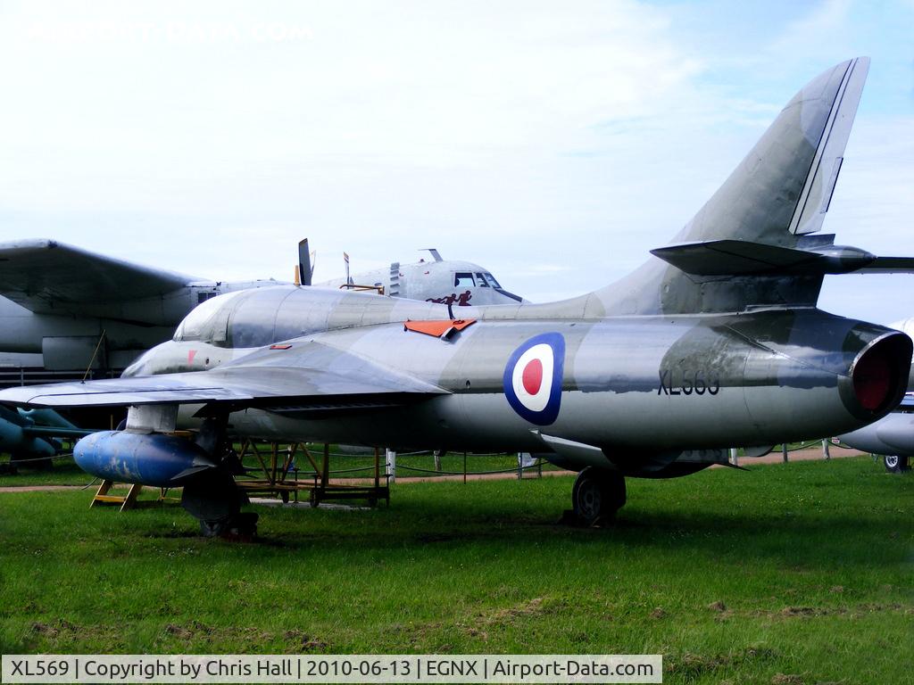 XL569, 1958 Hawker Hunter T.7 C/N 41H/693720, Hawker Hunter T.7 at the East Midlands Aeropark