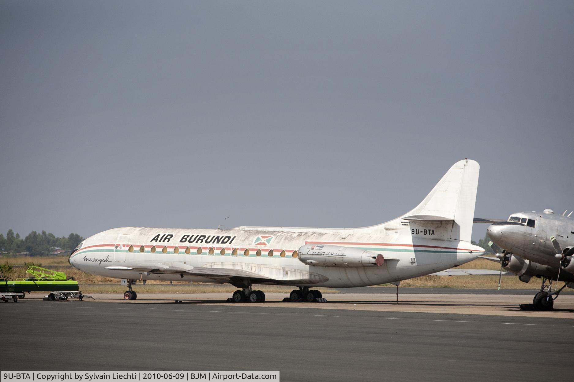 9U-BTA, 1963 Sud Aviation SE-210 Caravelle III C/N 144, parked in front of the old airport, Bujumbura, Burundi