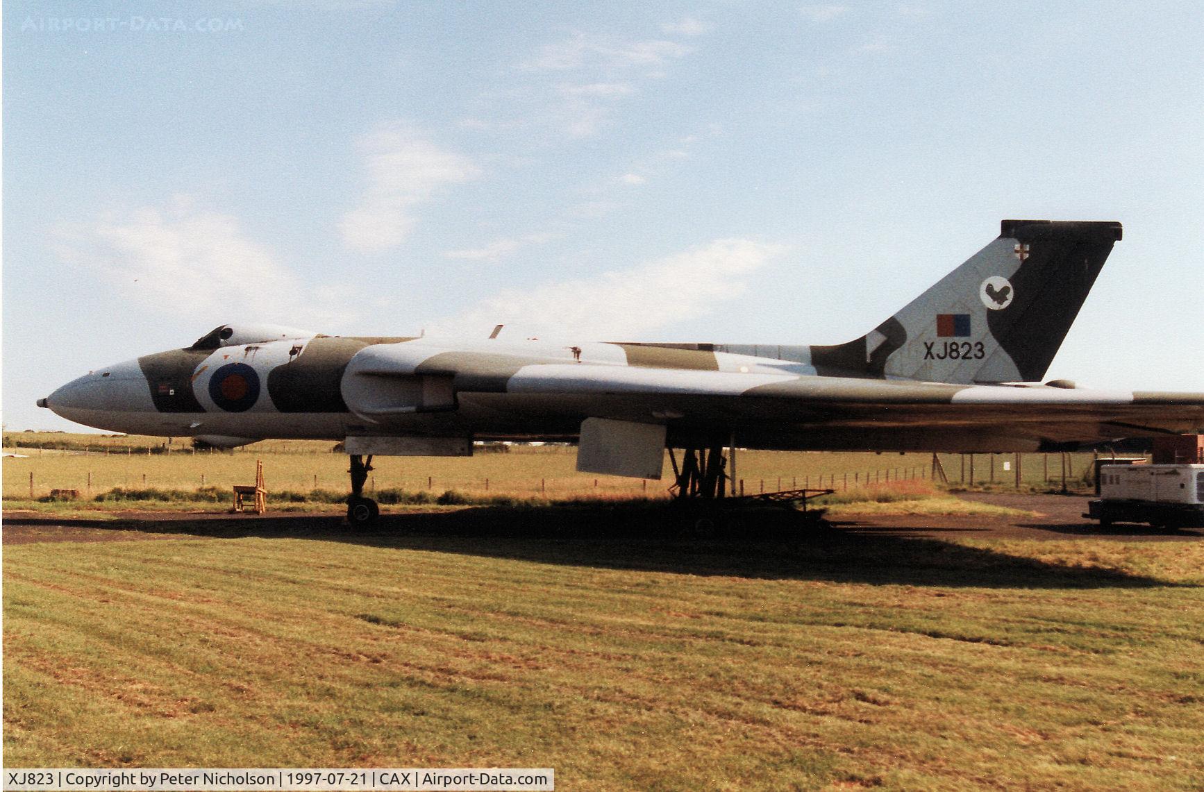 XJ823, 1961 Avro Vulcan B.2A C/N Set 23, This Vulcan B.2A in 35 Squadron markings on display at the Solway Aviation Museum arrived at Carlisle in January 1983.