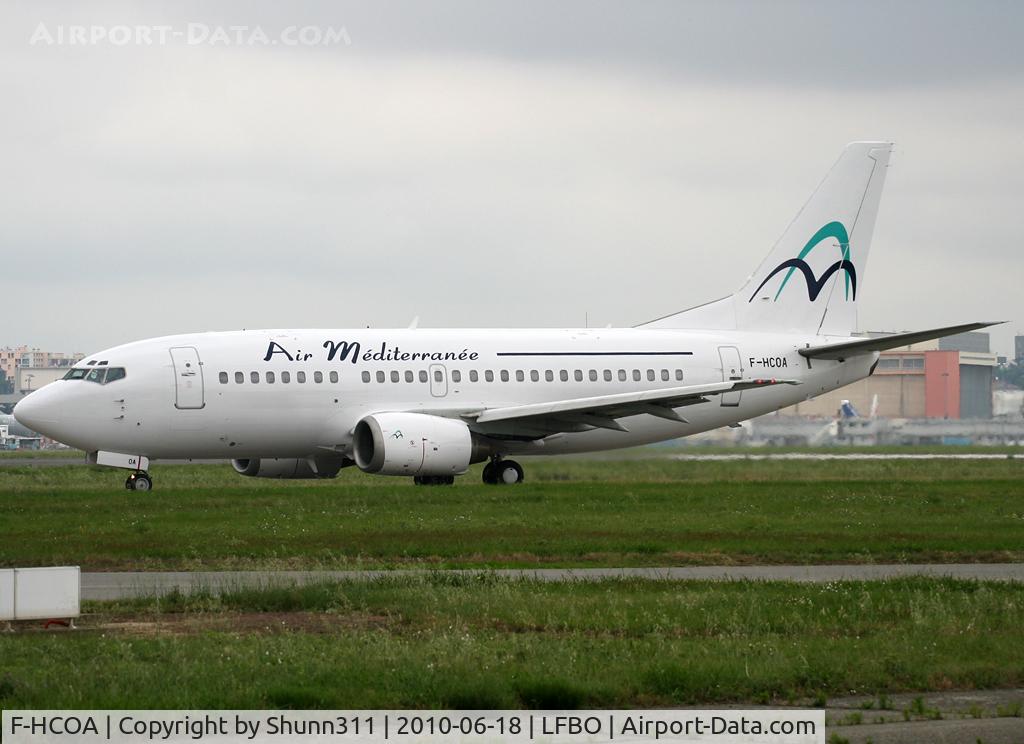 F-HCOA, 1996 Boeing 737-5L9 C/N 28084, Taxiing holding point rwy 32R for departure...