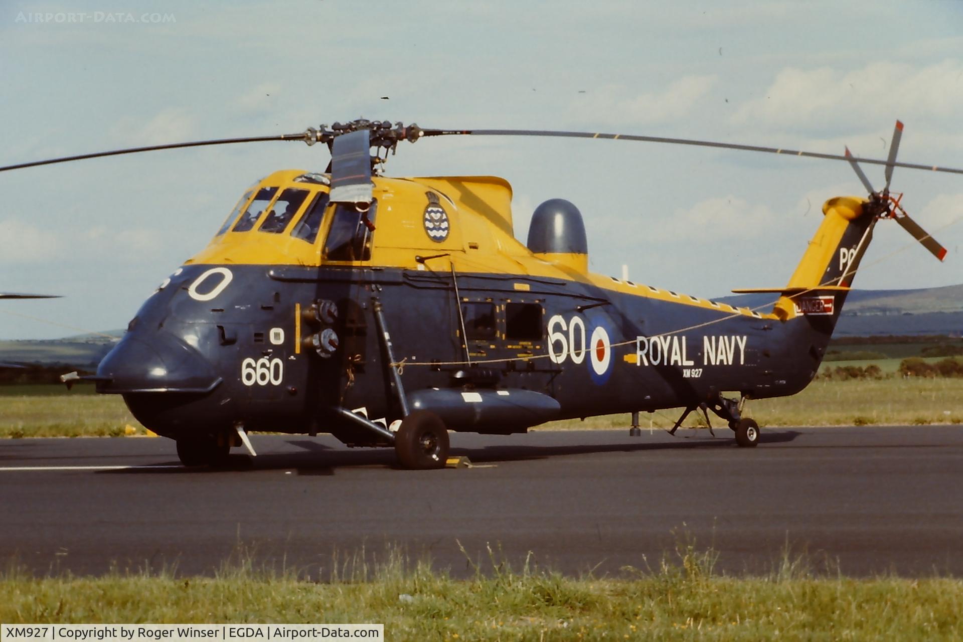 XM927, 1961 Westland Wessex HAS.3 C/N WA/48, Coded 660/PO of 737 NAS on display at a RAF Brawdy, Wales Air Show early 1980's