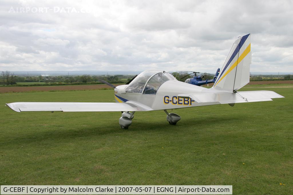 G-CEBF, 2006 Aerotechnik EV-97A Eurostar C/N PFA 315A-14525, Evektor Aerotechnik EV-97A Eurostar at Bagby Airfield in May 2007.