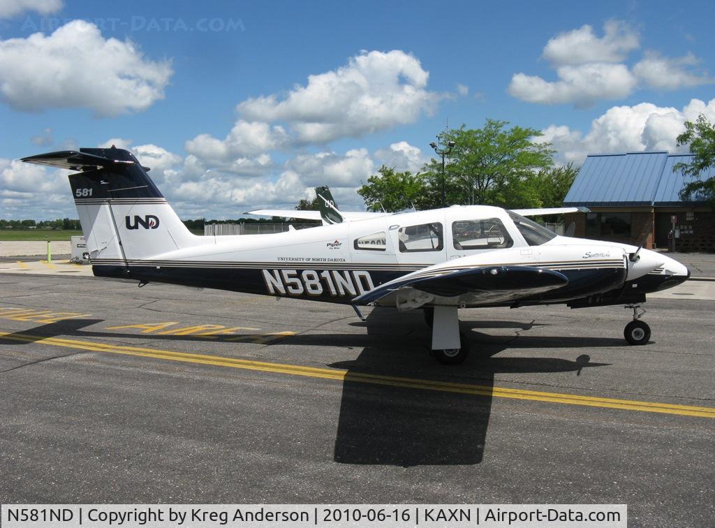 N581ND, 2008 Piper PA-44-180 Seminole C/N 4496258, At the fuel pump.