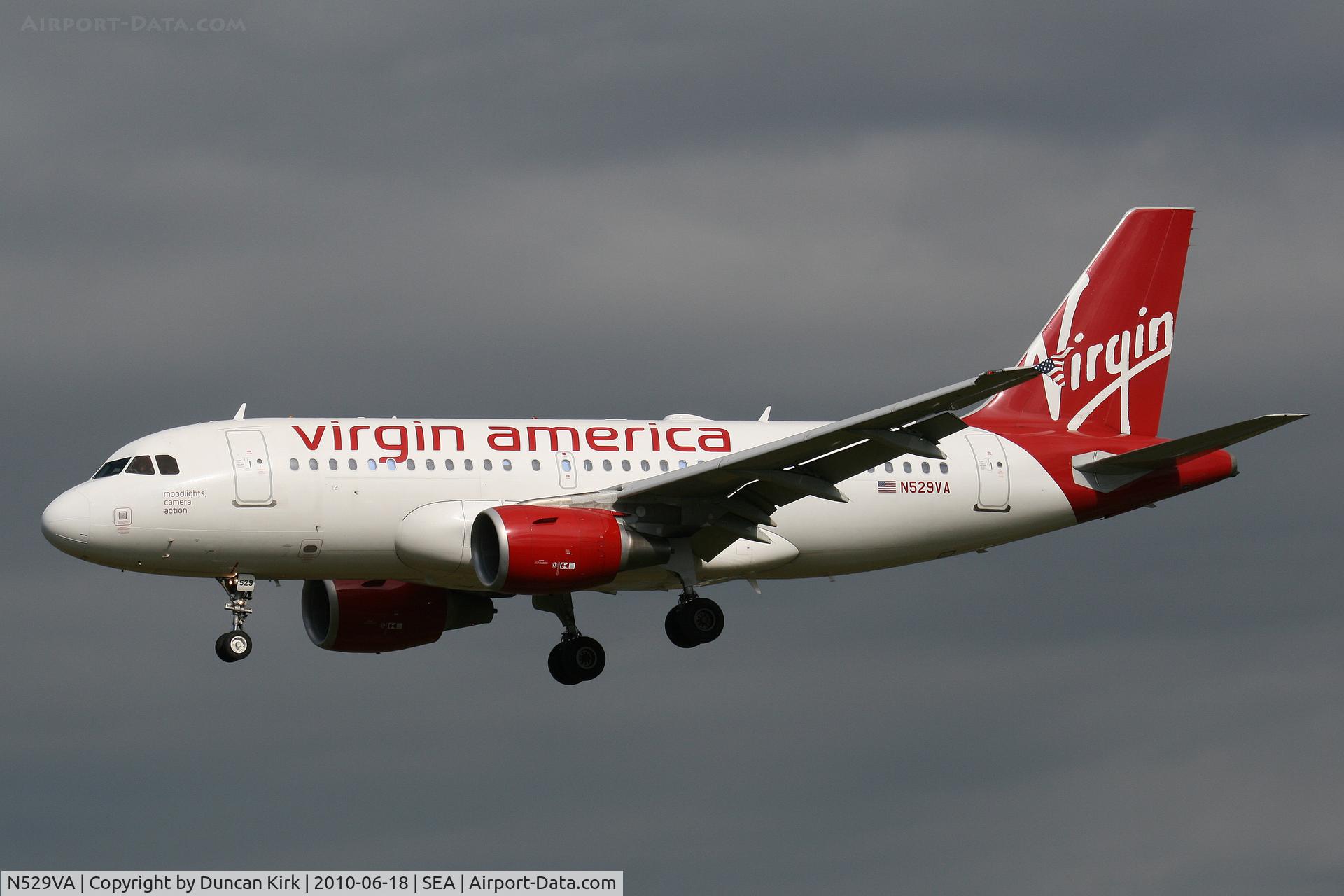 N529VA, 2008 Airbus A319-112 C/N 3684, Yes the clouds were moving back in!