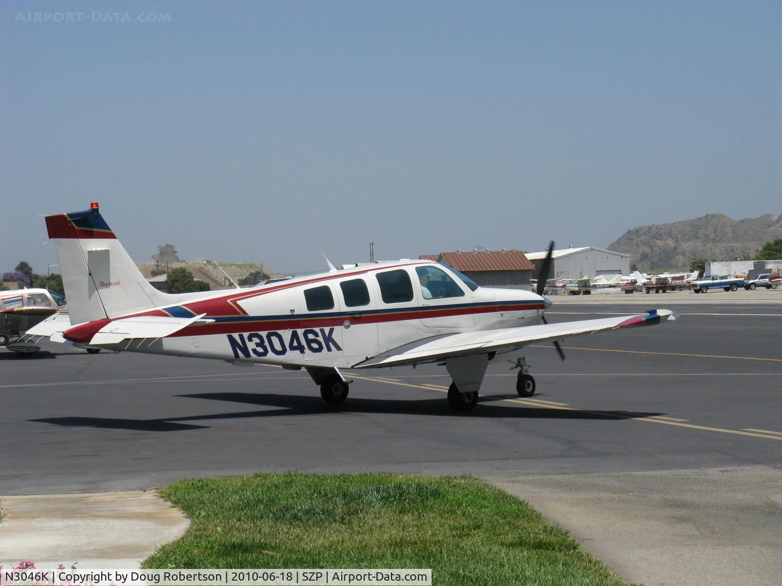 N3046K, 1987 Beech A36 Bonanza 36 C/N E-2362, 1987 Beech A36 BONANZA, Continental IO-550 300 Hp, taxi to Rwy 22