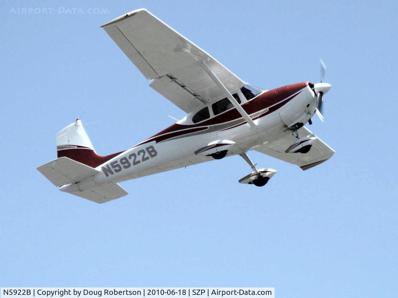 N5922B, 1956 Cessna 182A Skylane C/N 33922, 1956 Cessna 182A SKYLANE, Continental O-470-S 230 Hp, takeoff climb Rwy 22