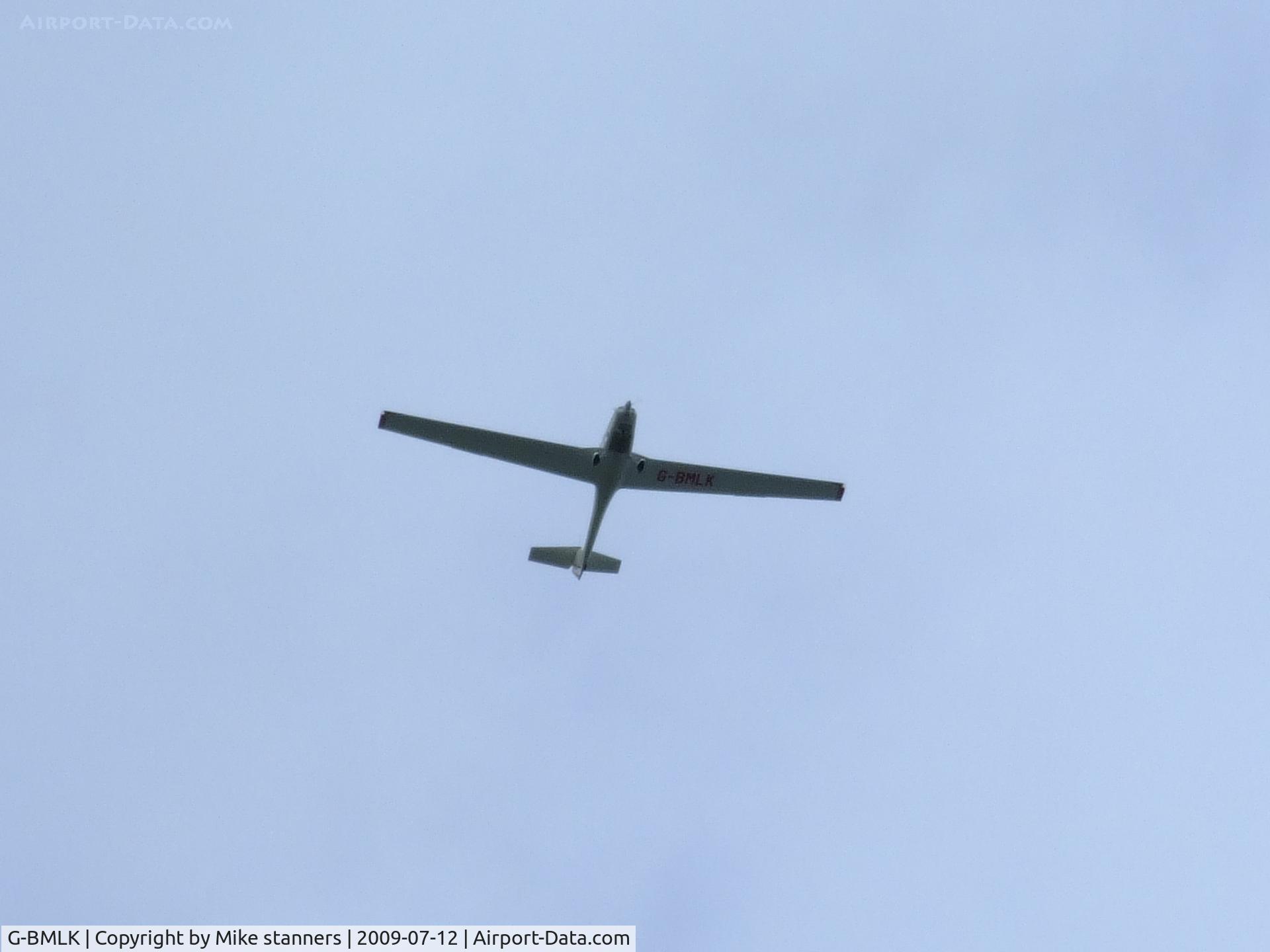 G-BMLK, 1986 Grob G-109B C/N 6424, G.109B Motorised glider flying over the top of Blue dolphin caravan park,Filey,England