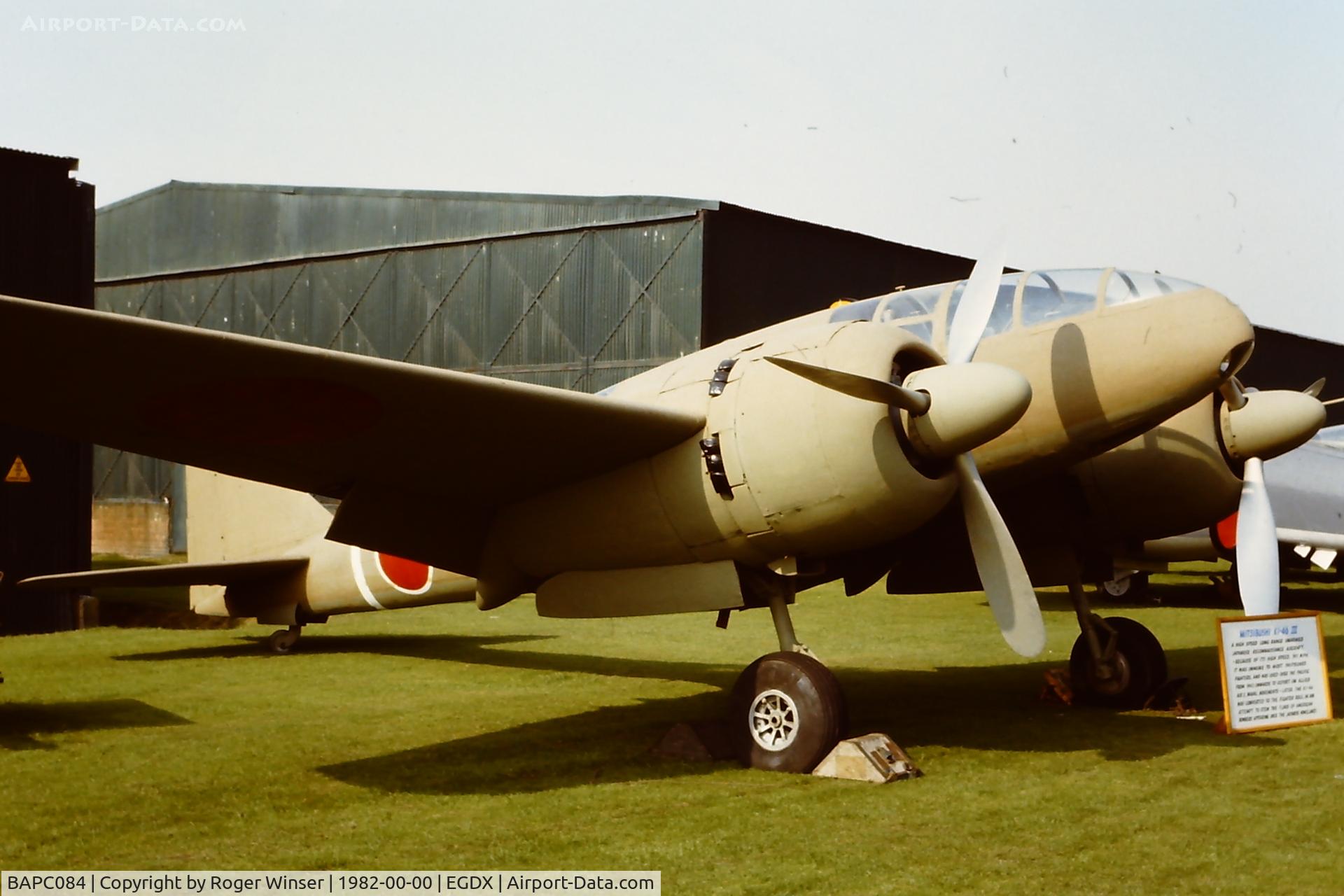 BAPC084, 1932 Mitsubishi Ki 46-III Dinah C/N 5439, Maintenance airframe 8484M/BAPC.84/5439 seen when part of the Historic Aircraft Collection at RAF St Athan in 1982.