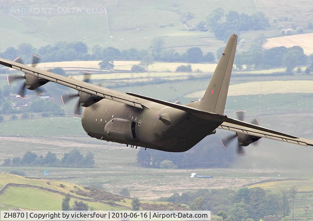 ZH870, 1997 Lockheed Martin C-130J-30 Hercules C.4 C/N 382-5445, Royal Air Force. Operated by LTW. M6 Pass, Cumbria.