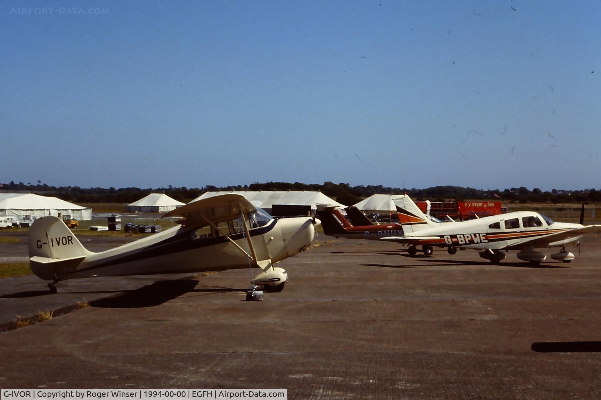 G-IVOR, 1946 Aeronca 11AC Chief Chief C/N 11AC-1035, At Swansea Airport summer 1994.