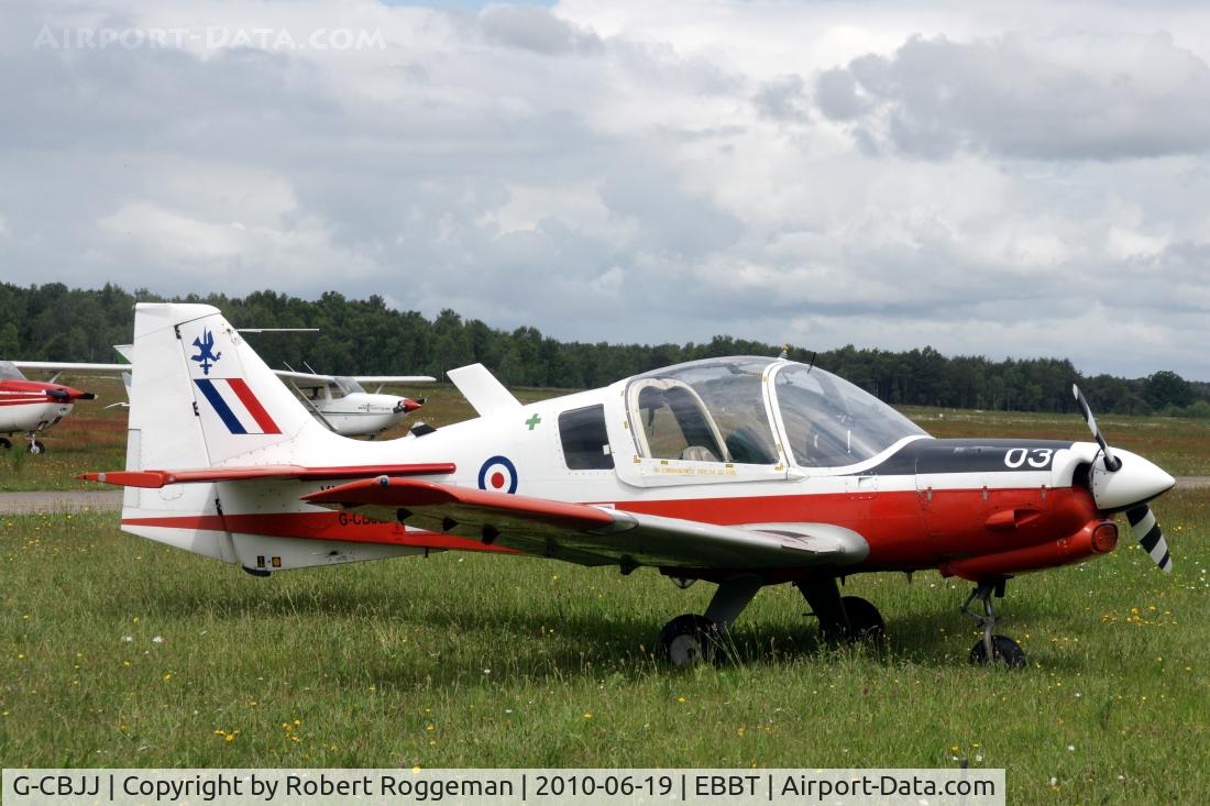 G-CBJJ, 1973 Scottish Aviation Bulldog T.1 C/N BH120/211, 100 YEARS AIRFIELD BRASSCHAAT.
Ex.XX525 RAF.