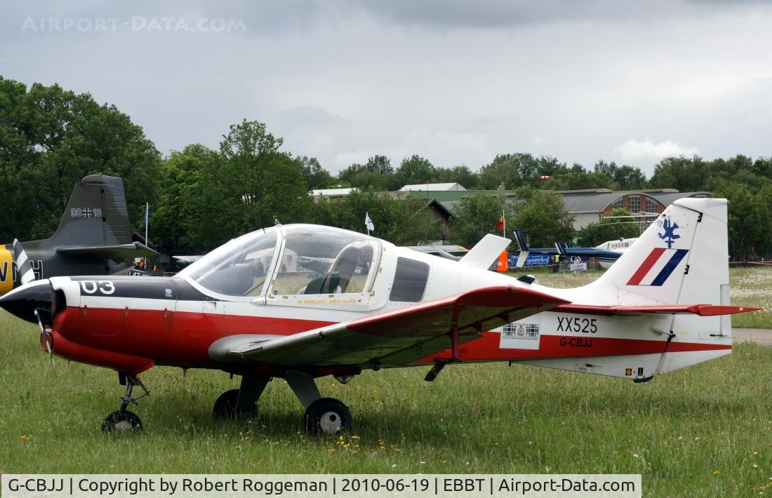 G-CBJJ, 1973 Scottish Aviation Bulldog T.1 C/N BH120/211, 100 YEARS AIRFIELD BRASSCHAAT.
Ex.XX525 RAF.