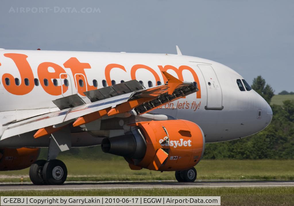 G-EZBJ, 2007 Airbus A319-111 C/N 3036, Coming to a full stop, everything sticking out on this A319 of easyJet