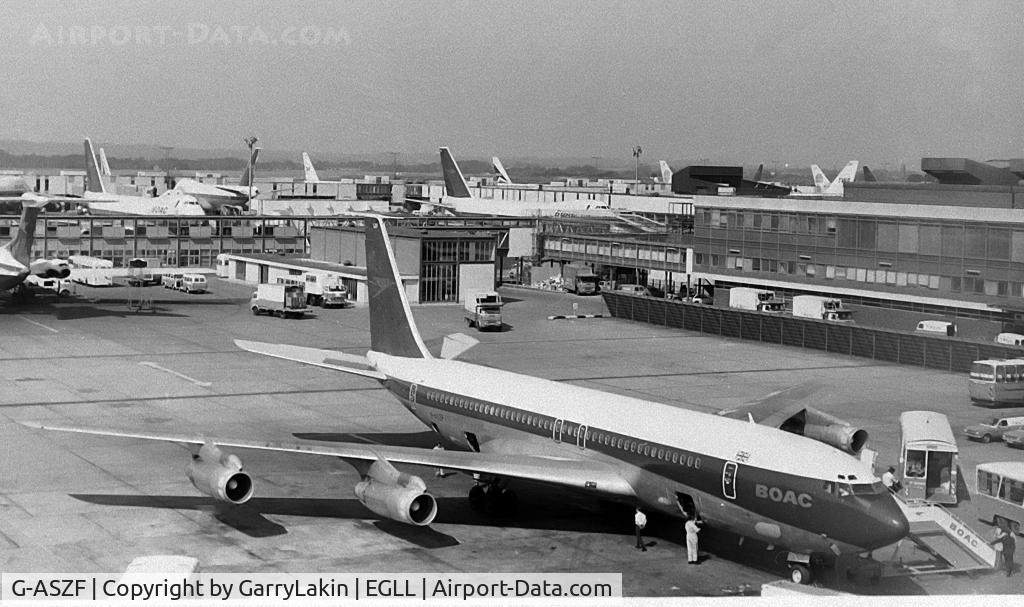 G-ASZF, 1965 Boeing 707-336C C/N 18924, Taken from the top of terminal 2 car park when it was allowed