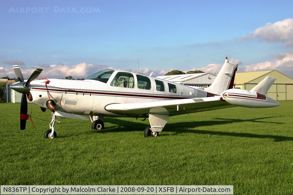 N836TP, 1984 Beech A36 Bonanza 36 C/N E=2124, Beech A36 Bonanza 36 at Fishburn Airfield, UK in September 2008.