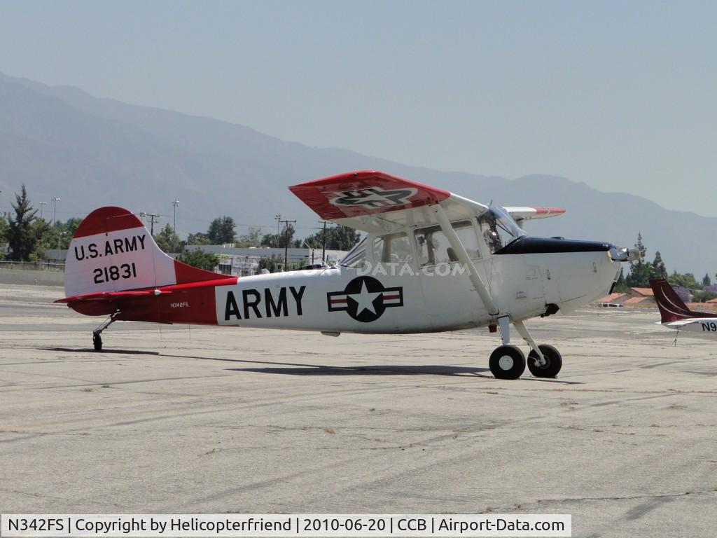 N342FS, Cessna 305A C/N 21831, Parked at Cable