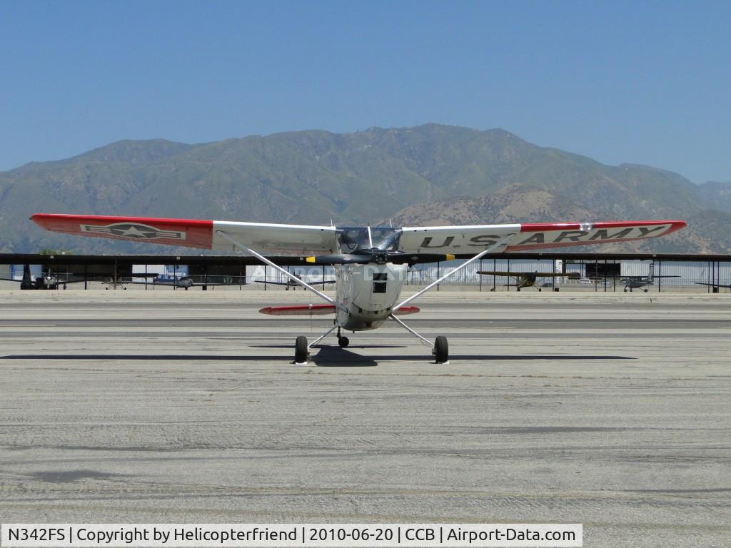 N342FS, Cessna 305A C/N 21831, Parked facing Maniac Mike's