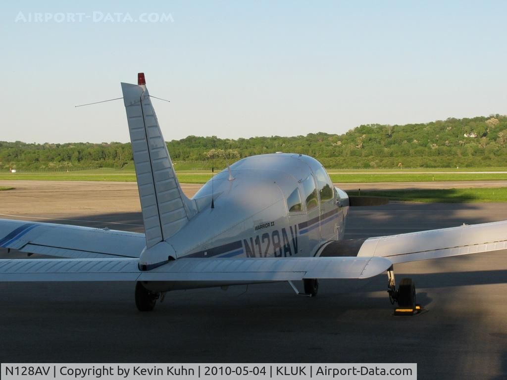 N128AV, 1984 Piper PA-28 C/N 28-8516007, On the ramp in the evening