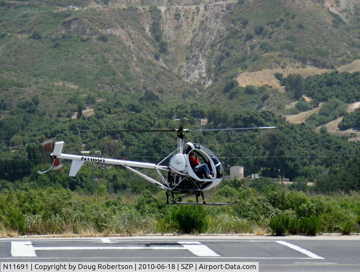 N11691, Schweizer 269C C/N S-1486, Schweizer 300C (269C), Lycoming HIO-360-D1A 225 Hp derated to 190 Hp, was ZK-HXH, hover practice