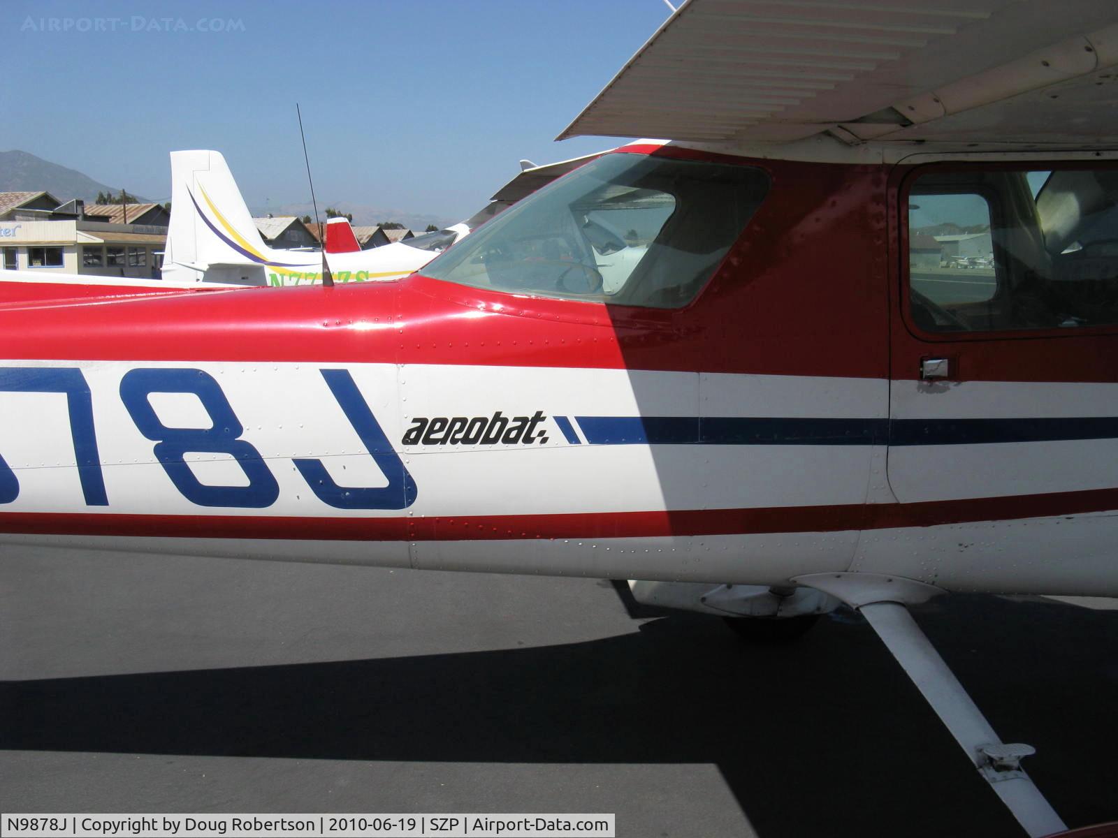 N9878J, 1976 Cessna A150M Aerobat C/N A1500687, 1976 Cessna A150M AEROBAT, Continental O-200 100 Hp, strengthened for aerobatics, logo