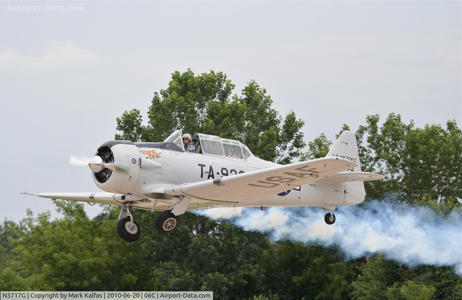 N3717G, North American AT-6G Texan C/N 168-40 (49-2936), North American T-6GB, N3717G, departing RWY 11 06C (Schaumburg, IL).