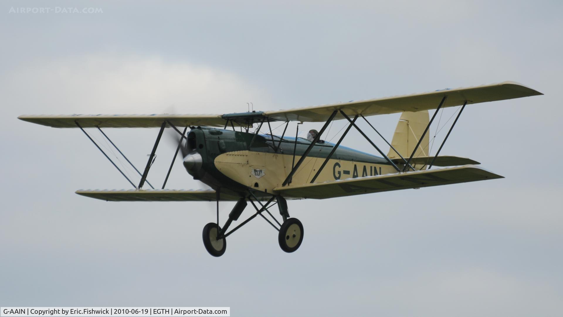 G-AAIN, 1934 Parnall Elf II C/N J.6, 43. G-AAIN at Shuttleworth Collection Evening Air Display & LAA Party in the Park June 2010